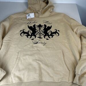 Broken heart society - beige hoodie men’s‎ 2XL new with tags